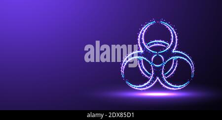 wireframe bio-hazard , low poly. vector illustration Stock Vector