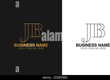 JB J B initial  based abstract modern minimal creative logo, vector template image. luxury logotype logo, initial logo. Stock Vector