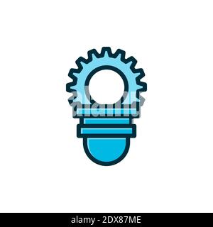 gear bulb idea colorful icon vector illustration Stock Vector