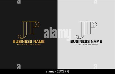JP J P initial  based abstract modern minimal creative logo, vector template image. luxury logotype logo, initial logo. Stock Vector