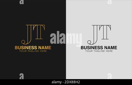 JT J  T initial  based abstract modern minimal creative logo, vector template image. luxury logotype logo, initial logo. Stock Vector