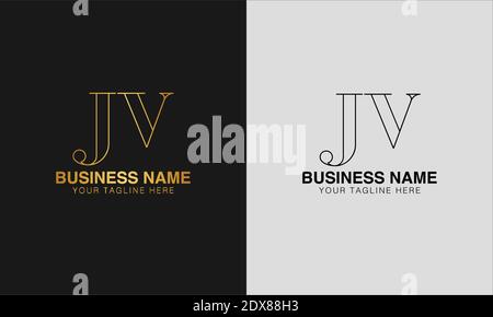 JV J V initial  based abstract modern minimal creative logo, vector template image. luxury logotype logo, initial logo. Stock Vector