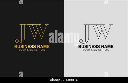 JW J W initial  based abstract modern minimal creative logo, vector template image. luxury logotype logo, initial logo. Stock Vector