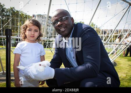 Lilian Thuram attending the 'Celebrating the 20th anniversary of the project Slave Route ' held at the UNESCO headquarters in Paris, France, on September 10, 2014. Photo by Audrey Poree/ABACAPRESS.COM Stock Photo