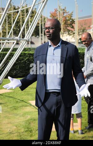 Lilian Thuram attending the 'Celebrating the 20th anniversary of the project Slave Route ' held at the UNESCO headquarters in Paris, France, on September 10, 2014. Photo by Audrey Poree/ABACAPRESS.COM Stock Photo