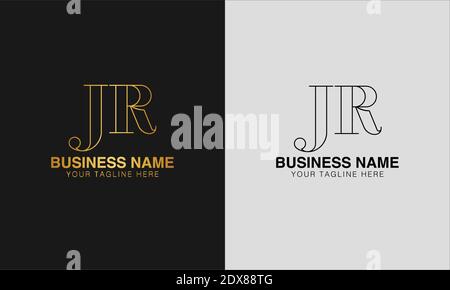 JR J R initial  based abstract modern minimal creative logo, vector template image. luxury logotype logo, initial logo. Stock Vector
