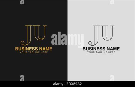 JU J  U initial  based abstract modern minimal creative logo, vector template image. luxury logotype logo, initial logo. Stock Vector