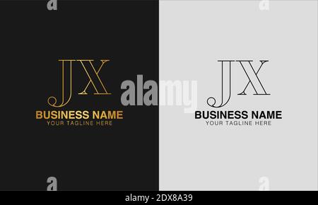 JX J X initial  based abstract modern minimal creative logo, vector template image. luxury logotype logo, initial logo. Stock Vector