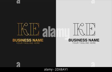 KE K E initial  based abstract modern minimal creative logo, vector template image. luxury logotype logo, initial logo. Stock Vector