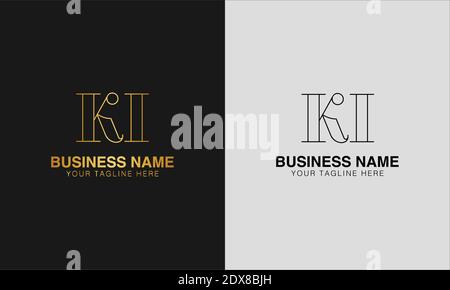 KI K I initial  based abstract modern minimal creative logo, vector template image. luxury logotype logo, initial logo. Stock Vector