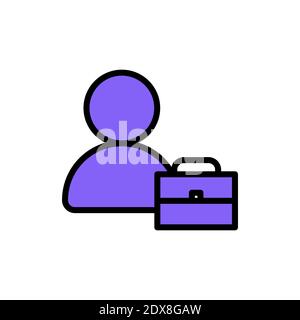 man and brief case colorful icon vector illustration Stock Vector