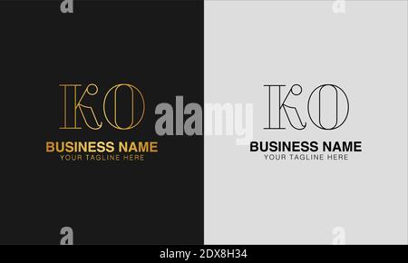 KO K O initial  based abstract modern minimal creative logo, vector template image. luxury logotype logo, initial logo. Stock Vector