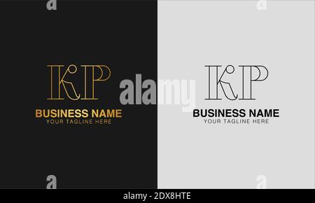 KP K P initial  based abstract modern minimal creative logo, vector template image. luxury logotype logo, initial logo. Stock Vector
