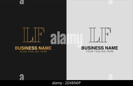 LF L F initial  based abstract modern minimal creative logo, vector template image. luxury logotype logo, initial logo. Stock Vector