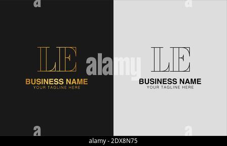 LE L E initial  based abstract modern minimal creative logo, vector template image. luxury logotype logo, initial logo. Stock Vector