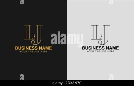 LJ L J initial  based abstract modern minimal creative logo, vector template image. luxury logotype logo, initial logo. Stock Vector