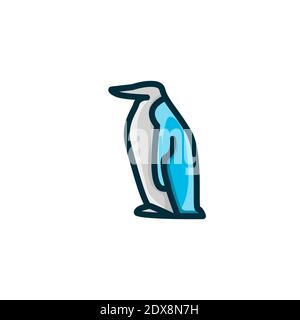 penguin animal colorful icon vector illustration Stock Vector