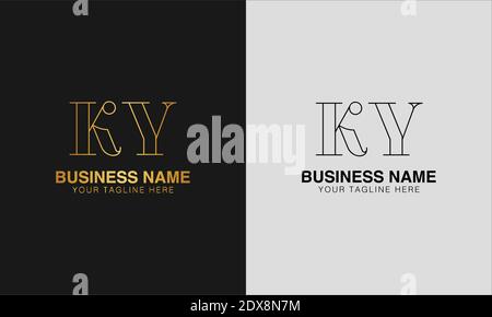 KY K Y initial  based abstract modern minimal creative logo, vector template image. luxury logotype logo, initial logo. Stock Vector