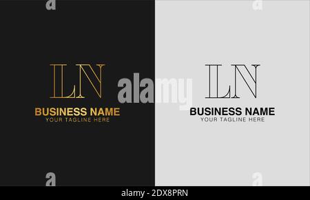 LN L  N initial  based abstract modern minimal creative logo, vector template image. luxury logotype logo, initial logo. Stock Vector