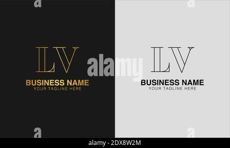 LV L V initial  based abstract modern minimal creative logo, vector template image. luxury logotype logo, initial logo. Stock Vector
