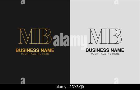 MB M B initial  based abstract modern minimal creative logo, vector template image. luxury logotype logo, initial logo. Stock Vector