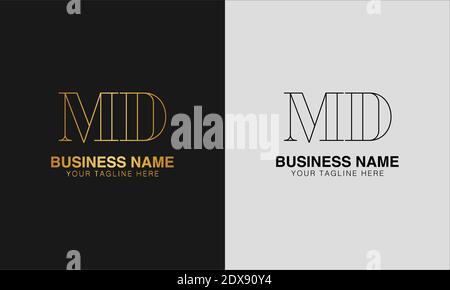 MD M D initial  based abstract modern minimal creative logo, vector template image. luxury logotype logo, initial logo. Stock Vector