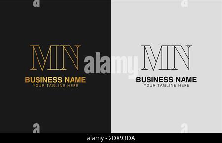 MN M N initial  based abstract modern minimal creative logo, vector template image. luxury logotype logo, initial logo. Stock Vector