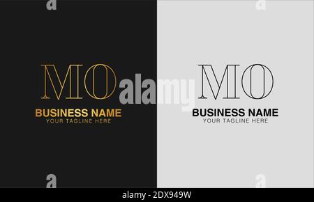 MO M O initial  based abstract modern minimal creative logo, vector template image. luxury logotype logo, initial logo. Stock Vector