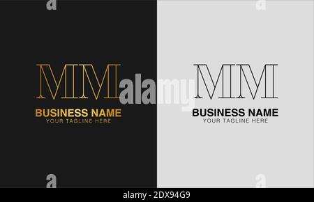 MM M initial  based abstract modern minimal creative logo, vector template image. luxury logotype logo, initial logo. Stock Vector