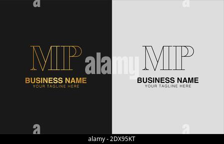 MP M P initial  based abstract modern minimal creative logo, vector template image. luxury logotype logo, initial logo. Stock Vector