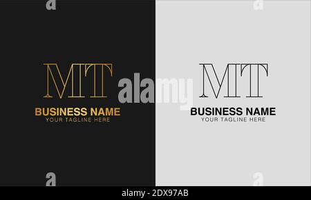 MT M T initial  based abstract modern minimal creative logo, vector template image. luxury logotype logo, initial logo. Stock Vector