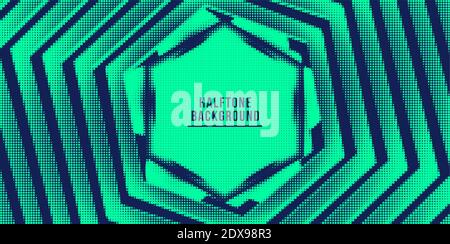hexagon abstract halftone background. vector illustration Stock Vector