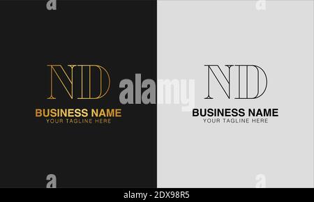 ND N D initial  based abstract modern minimal creative logo, vector template image. luxury logotype logo, initial logo. Stock Vector