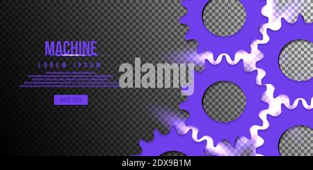 cog gear machine isolated on transparent background Stock Vector
