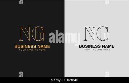 NG N  G initial  based abstract modern minimal creative logo, vector template image. luxury logotype logo, initial logo. Stock Vector