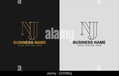 NJ N  J initial  based abstract modern minimal creative logo, vector template image. luxury logotype logo, initial logo. Stock Vector