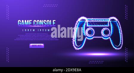 game pad, console, online game, low poly. vector illustration Stock Vector