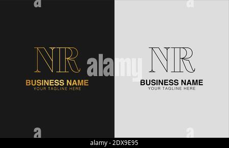 NR N R initial  based abstract modern minimal creative logo, vector template image. luxury logotype logo, initial logo. Stock Vector