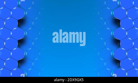 abstract blue hexagon medical background vector illustration Stock Vector