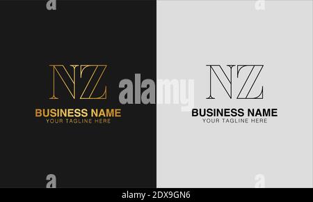 NZ N Z initial  based abstract modern minimal creative logo, vector template image. luxury logotype logo, initial logo. Stock Vector