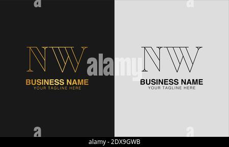 NW N W initial  based abstract modern minimal creative logo, vector template image. luxury logotype logo, initial logo. Stock Vector