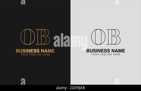 OB O B initial  based abstract modern minimal creative logo, vector template image. luxury logotype logo, initial logo. Stock Vector