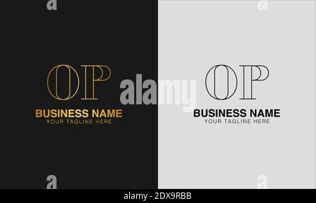 OP O P initial  based abstract modern minimal creative logo, vector template image. luxury logotype logo, initial logo. Stock Vector