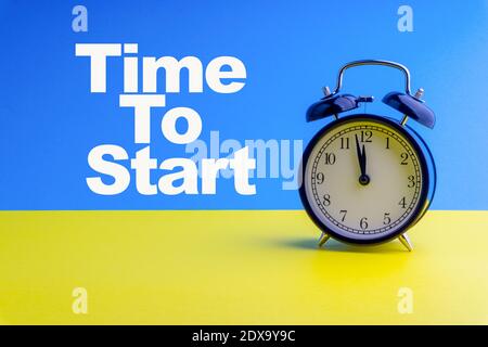 Clock Face With Inscription Time For A Break Stock Photo Alamy