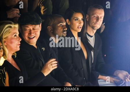 Catherine Deneuve, Kanye West, Kim Kardashian attending the Lanvin show as part of the Paris Fashion Week Womenswear Spring/Summer 2015 on September 25, 2014 in Paris, France. Photo by Alain Gil-Gonzalez/ABACAPRESS.COM Stock Photo