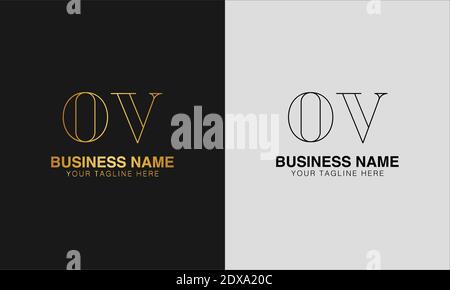 OV O V initial  based abstract modern minimal creative logo, vector template image. luxury logotype logo, initial logo. Stock Vector