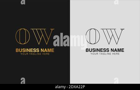 OW O W initial  based abstract modern minimal creative logo, vector template image. luxury logotype logo, initial logo. Stock Vector