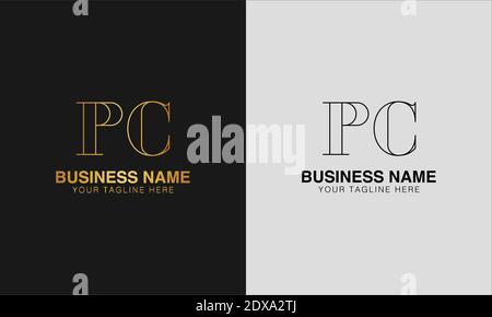 PC P C initial  based abstract modern minimal creative logo, vector template image. luxury logotype logo, initial logo. Stock Vector
