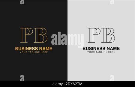 PB P B initial  based abstract modern minimal creative logo, vector template image. luxury logotype logo, initial logo. Stock Vector