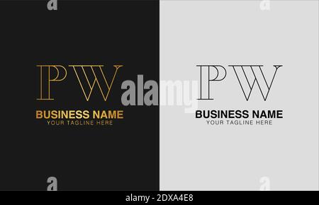 PW P W initial  based abstract modern minimal creative logo, vector template image. luxury logotype logo, initial logo. Stock Vector